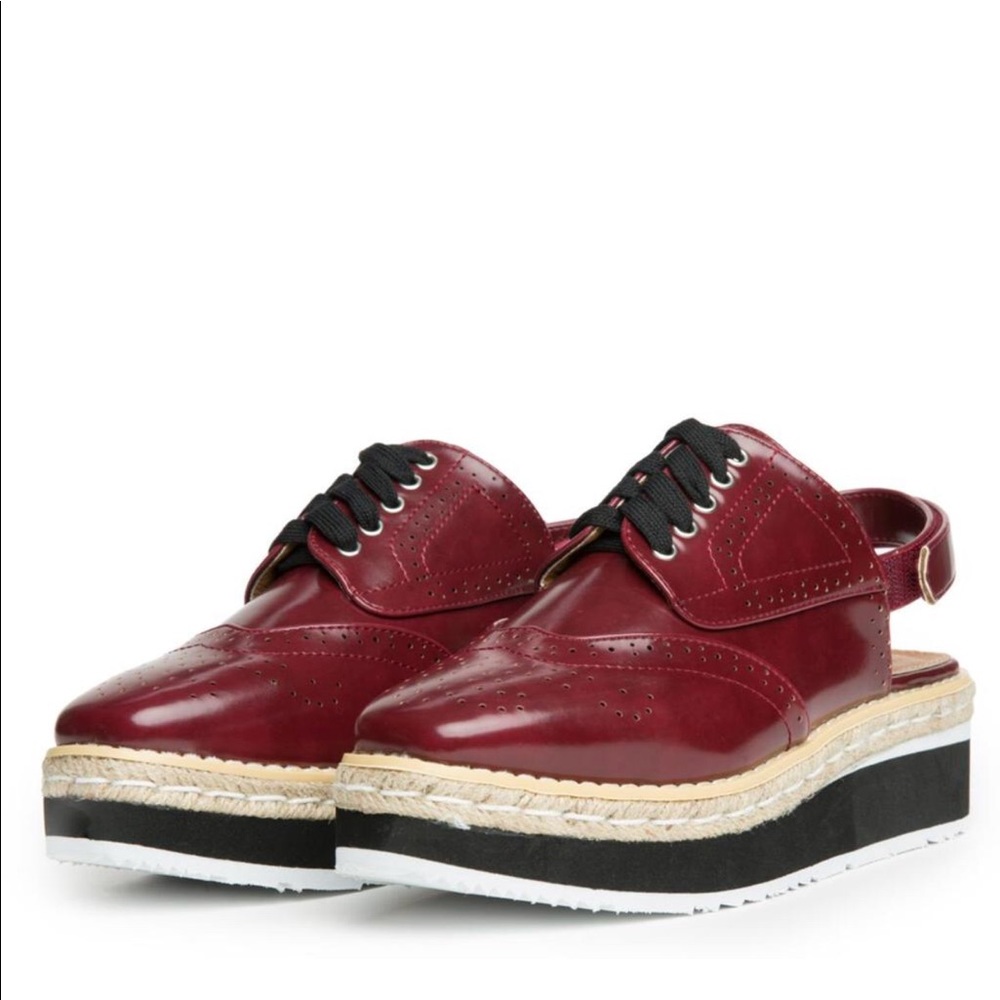 🎉NEW🎉Ladies ankle strap backless oxford. Wine - Picture 5 of 8